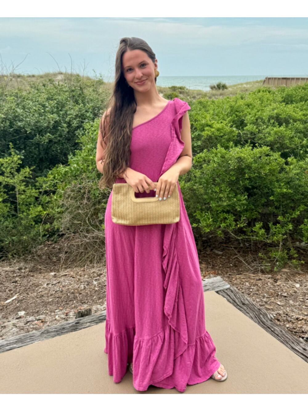FREE PEOPLE Elisa Maxi Dress in Dahlia Mauve Size Medium